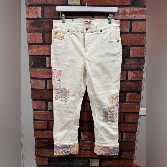Jonny was DREAMER PATCHWORK CROPPED BOYFRIEND JEAN IN WHITE - Picture 3 of 14